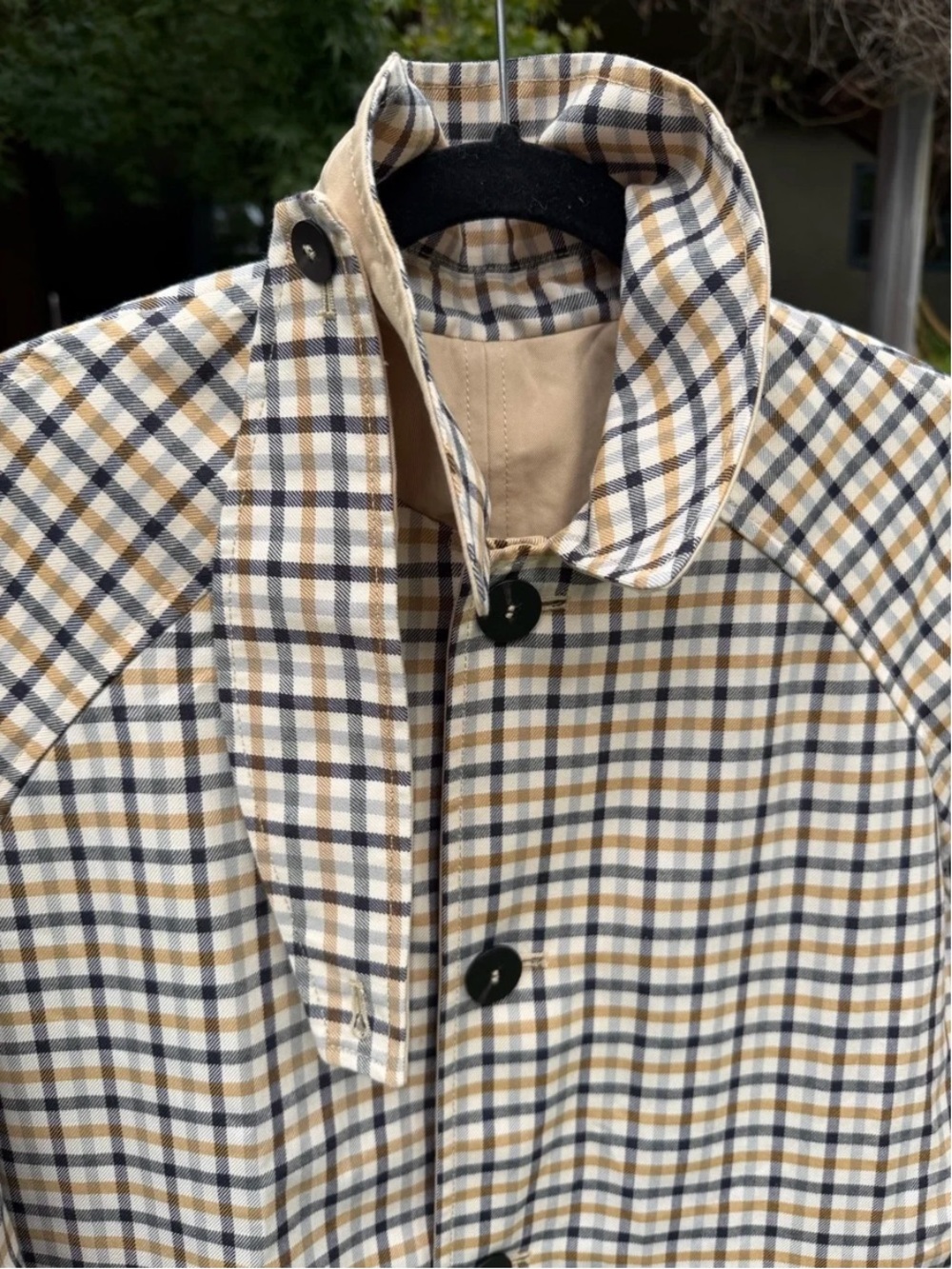Zara Women's Reversible Plaid Trench Coat
